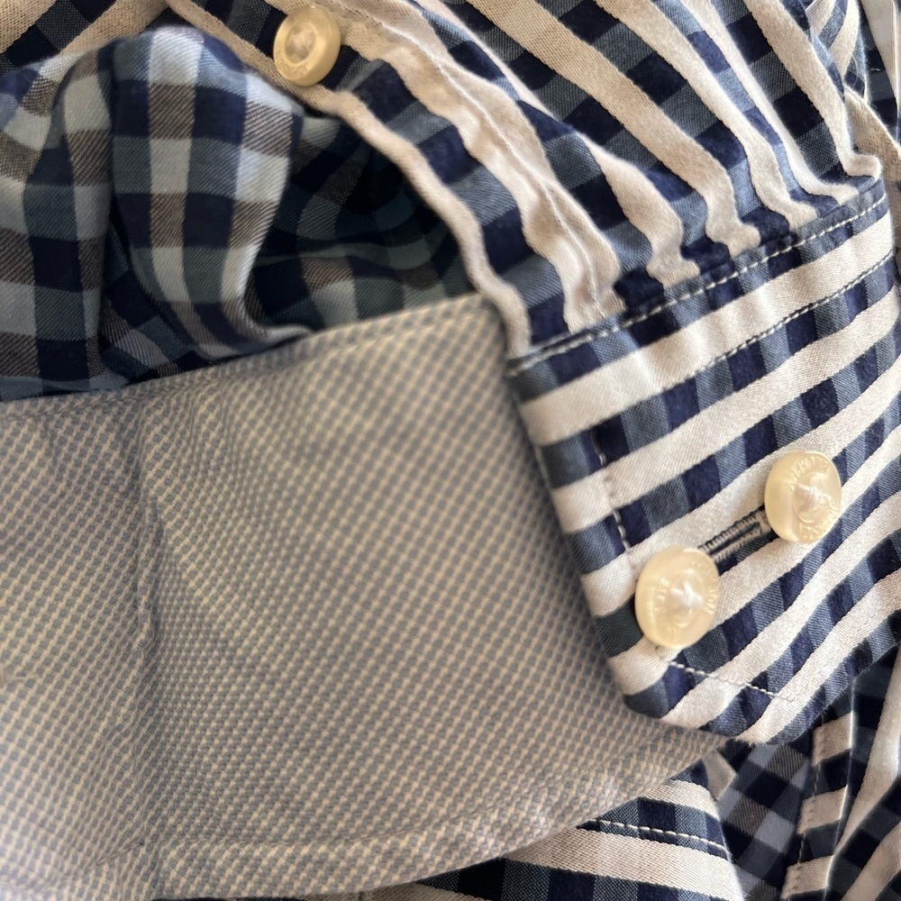 Johnston & Murphy Men's Blue Checkered Shirt - Picture 5 of 6